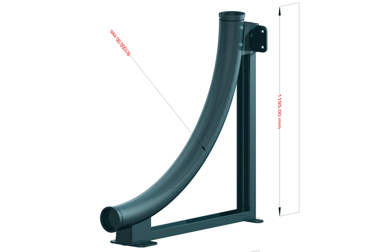 Base Support Bend 125mm - Click Image to Close